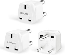3-Pack UK to India Plug