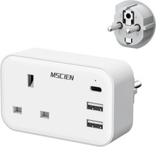 UK to India Plug Adapter with
