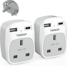 UK to India Plug Adapter 2